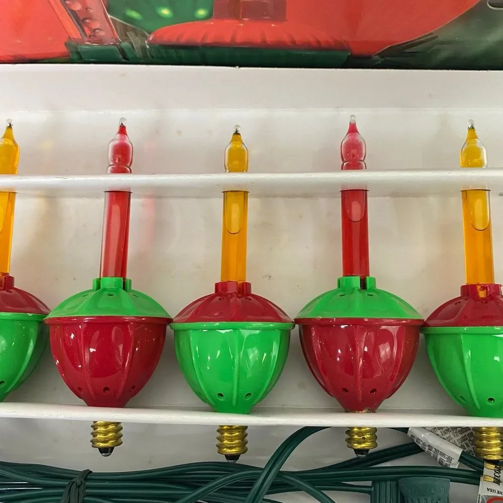 Holiday Christmas Home Decor 7 Multi Bubble Light set Home for the Holidays 11ft